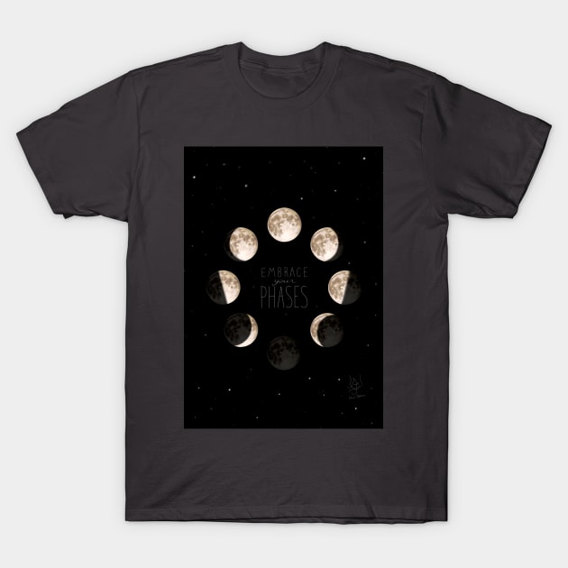 Moon Phases T-Shirt by BastetLand